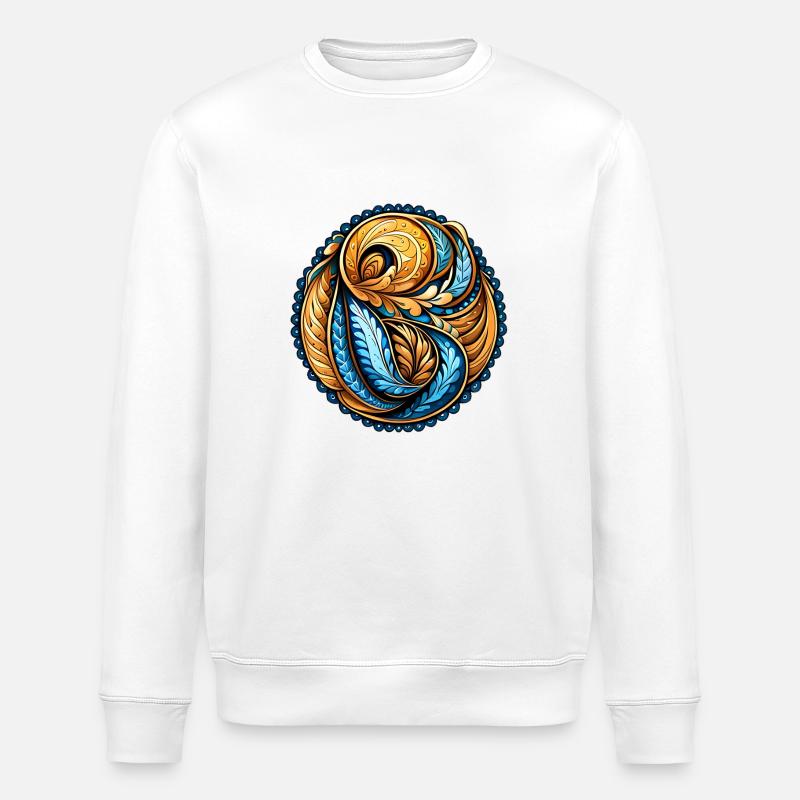 Mandala mit Paisley-Muster - Stanley/Stella Unisex Bio-Sweatshirt ROLLER - Weiß