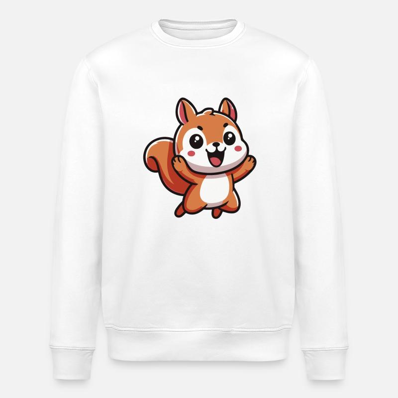 Nutty L’écureuil kawaii heureux - Sweat bio ROLLER Stanley/Stella Unisexe - blanc