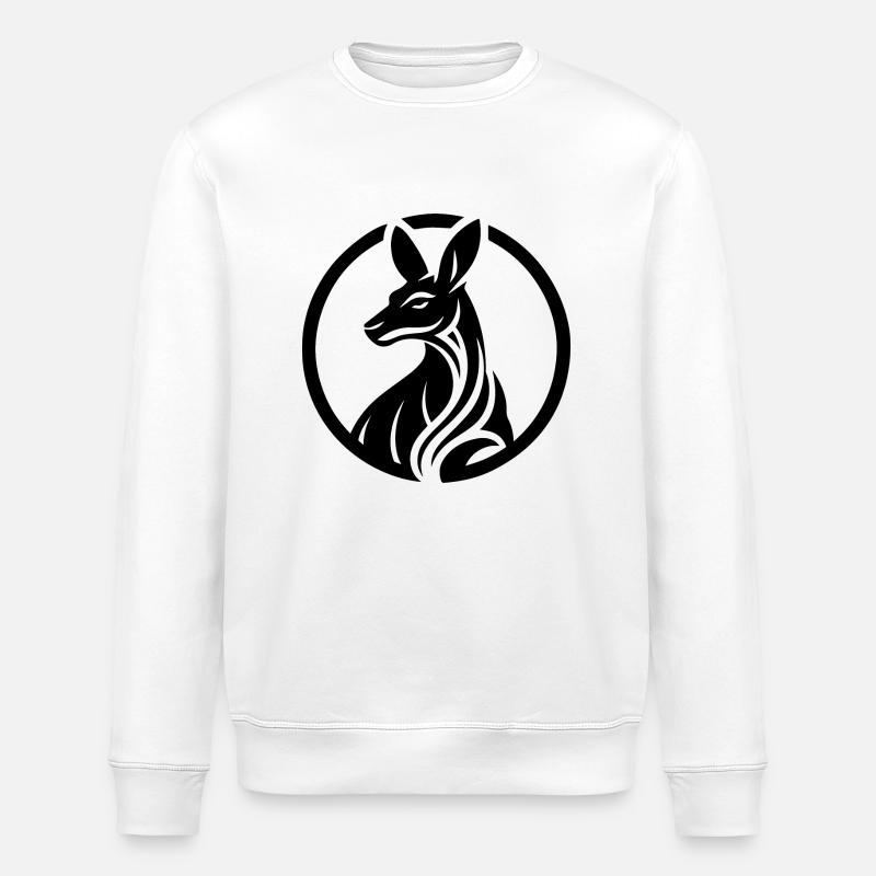 Känguru Logo in schwarz-weiß - Stanley/Stella Unisex Bio-Sweatshirt ROLLER - Weiß