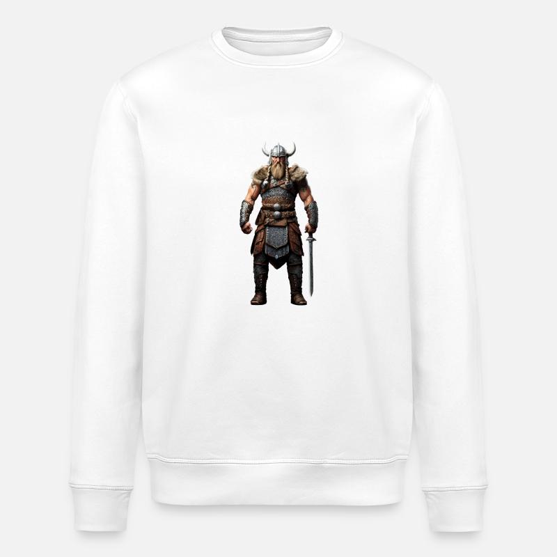 Viking Warrior Valhalla - Stanley/Stella ROLLER Unisex Organic Sweatshirt - white