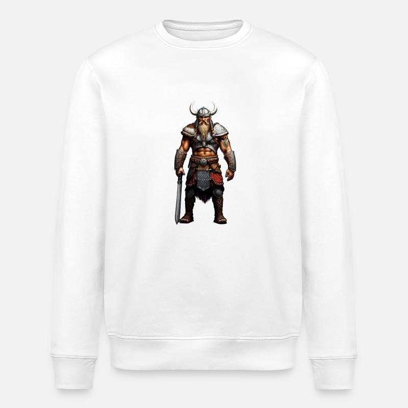 Viking Warrior Valhalla - Stanley/Stella ROLLER Unisex Organic Sweatshirt - white