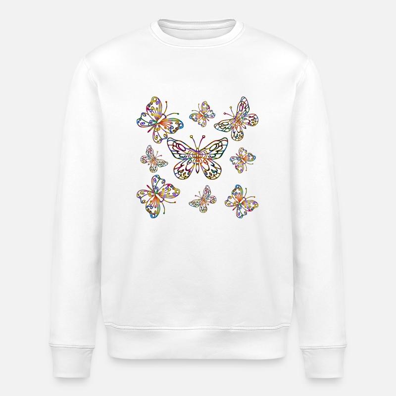 Papillons - Sweat bio ROLLER Stanley/Stella Unisexe - blanc