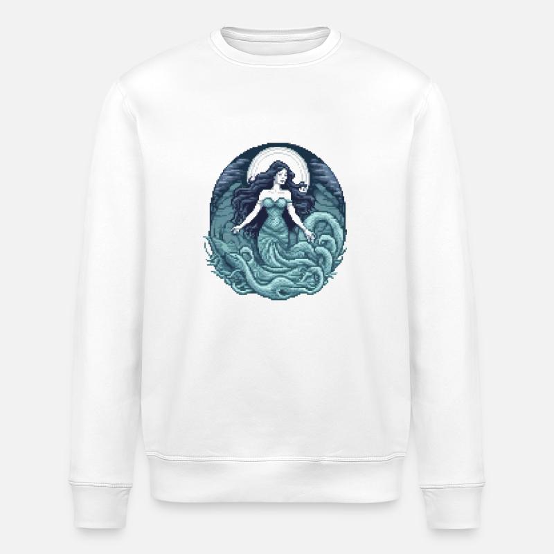 Serpentinen-Sirenen-Pixel - Stanley/Stella Unisex Bio-Sweatshirt ROLLER - Weiß