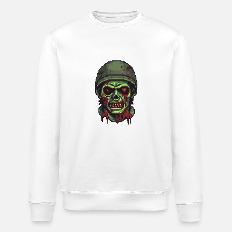 Zombie Soldier Pixel - Sweat bio ROLLER Stanley/Stella Unisexe - blanc