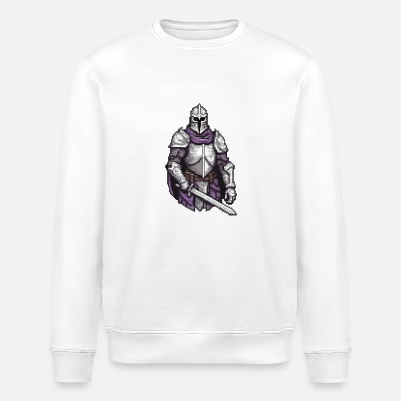 Vaillance du paladin pixel - Sweat bio ROLLER Stanley/Stella Unisexe - blanc