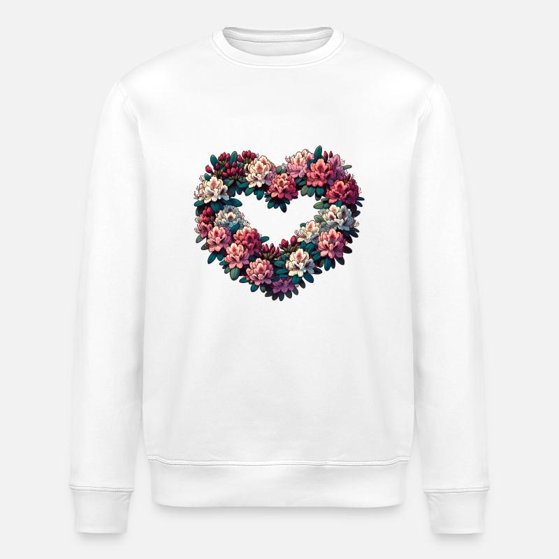 Couronne de rhododendrons - Sweat bio ROLLER Stanley/Stella Unisexe - blanc