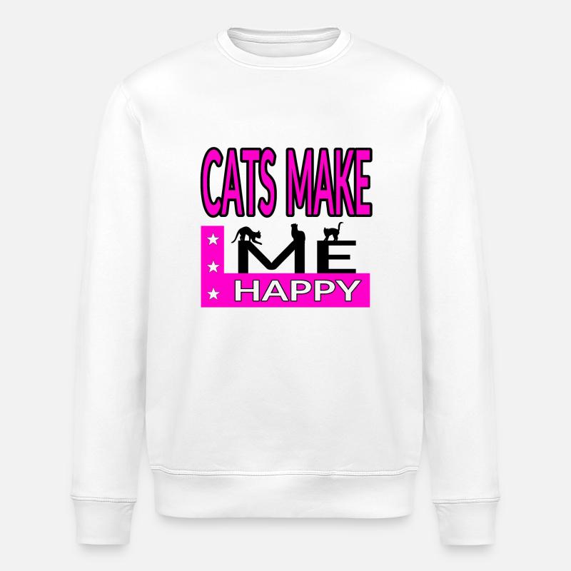 Katzen - Stanley/Stella Unisex Bio-Sweatshirt ROLLER - Weiß