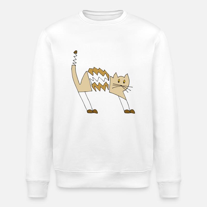 Cat - Stanley/Stella ROLLER Unisex Organic Sweatshirt - white