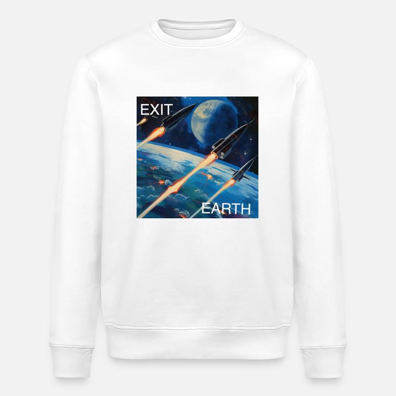Exit Earth - Stanley/Stella ROLLER Unisex Organic Sweatshirt - white