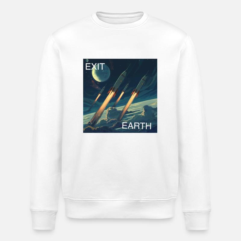 Exit Earth - Stanley/Stella ROLLER Unisex Organic Sweatshirt - white