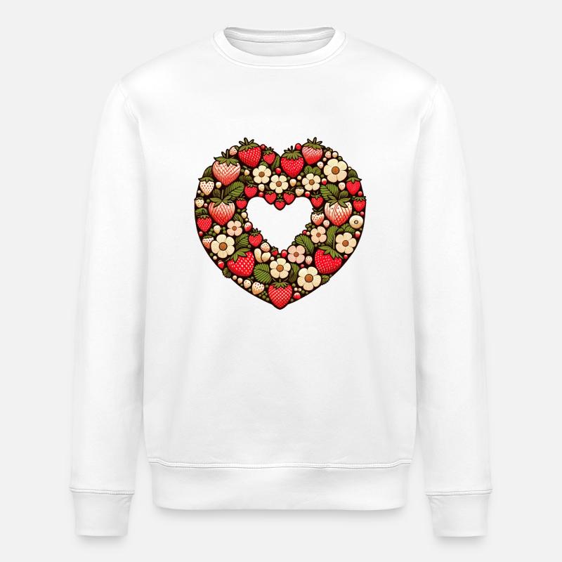 Fraises - Sweat bio ROLLER Stanley/Stella Unisexe - blanc