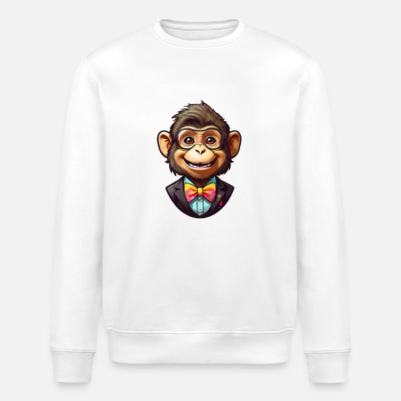 Singe Lustieg - Sweat bio ROLLER Stanley/Stella Unisexe - blanc