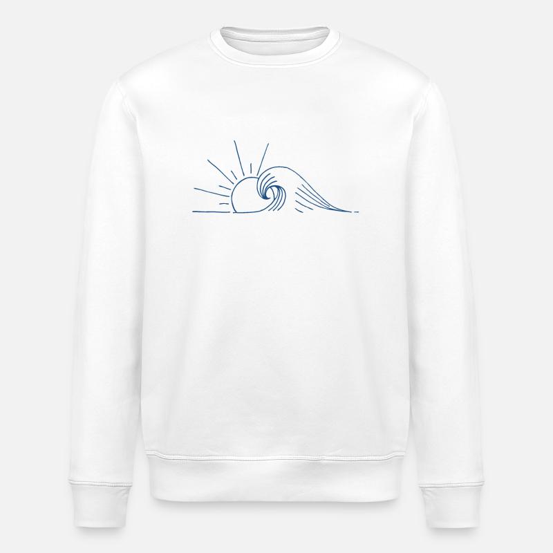 Blue Wave & Sunset - Stanley/Stella ROLLER Unisex Organic Sweatshirt - white