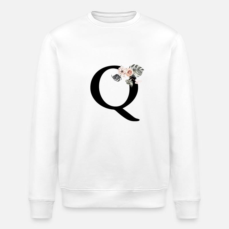 Tropischer Blumenbuchstabe Q - Stanley/Stella Unisex Bio-Sweatshirt ROLLER - Weiß