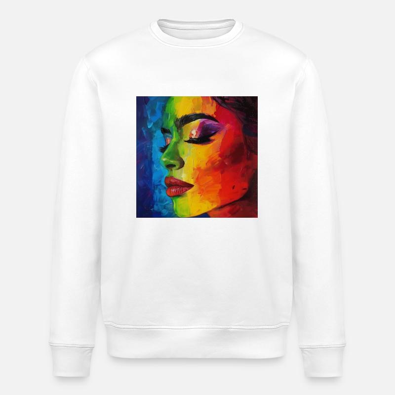 Rainbow - Stanley/Stella ROLLER Unisex Organic Sweatshirt - white