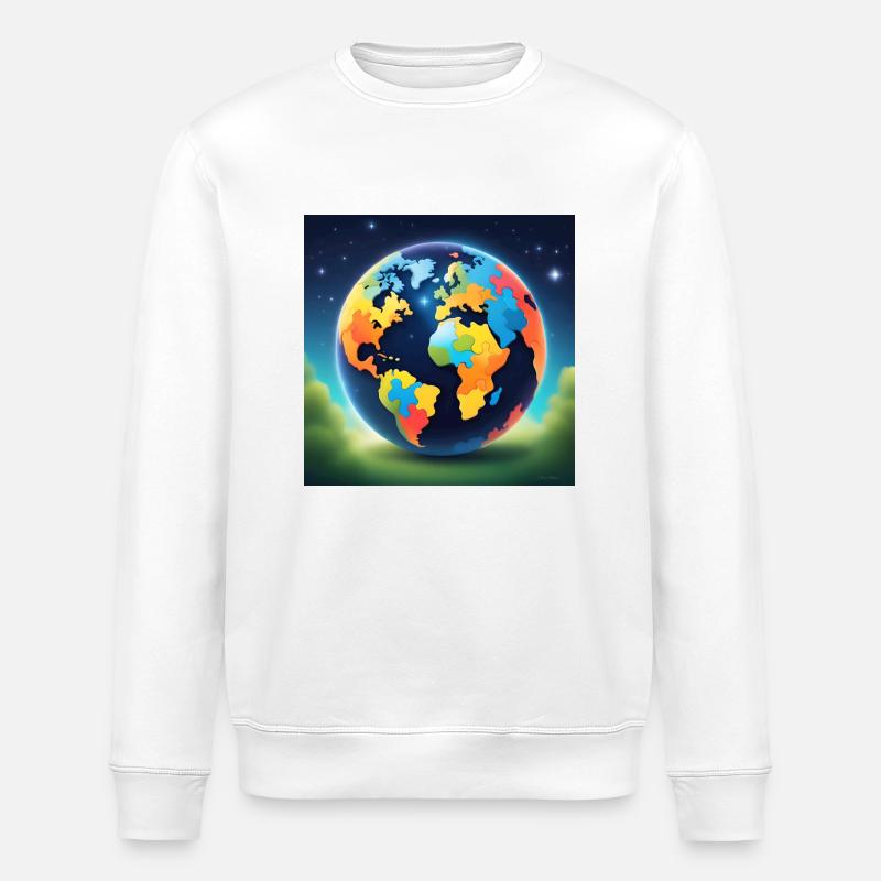 Autism World - Stanley/Stella Unisex Bio-Sweatshirt ROLLER - Weiß