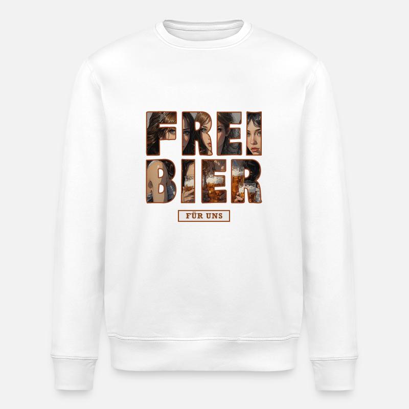 Freibier für uns - Stanley/Stella Unisex Bio-Sweatshirt ROLLER - Weiß