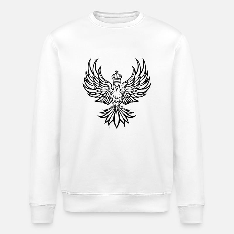Phénix avec couronne - Sweat bio ROLLER Stanley/Stella Unisexe - blanc