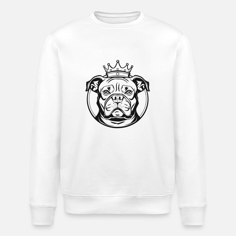 Bouledogue senior avec couronne - Sweat bio ROLLER Stanley/Stella Unisexe - blanc
