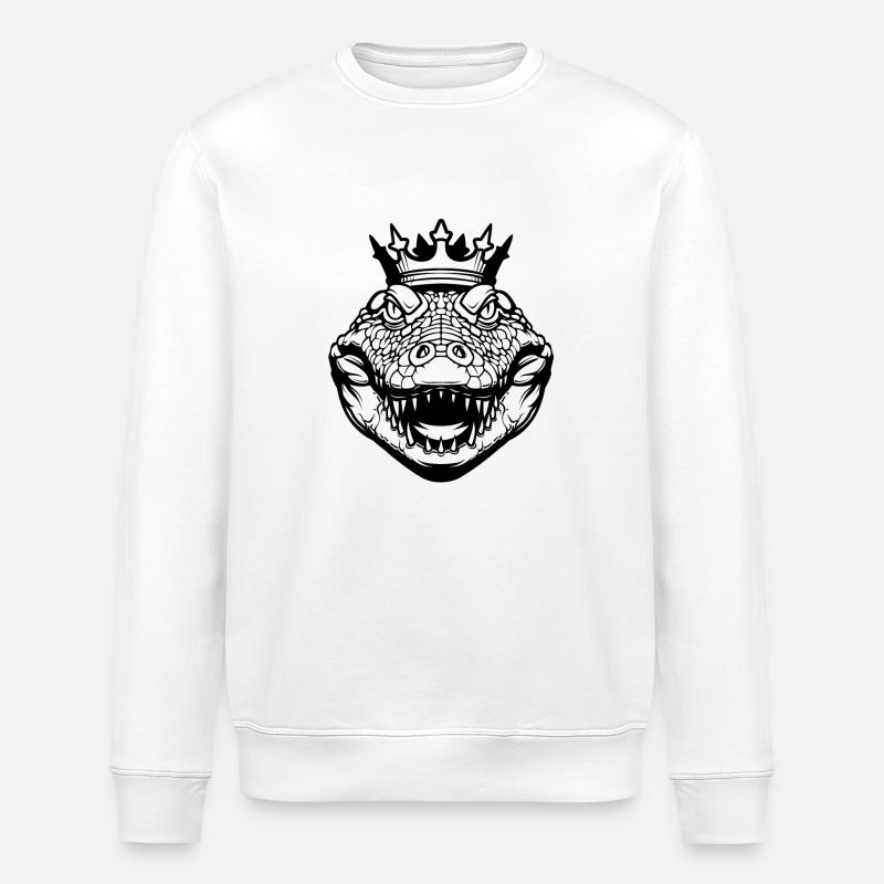 Crocodile royal de l’ombre - Sweat bio ROLLER Stanley/Stella Unisexe - blanc