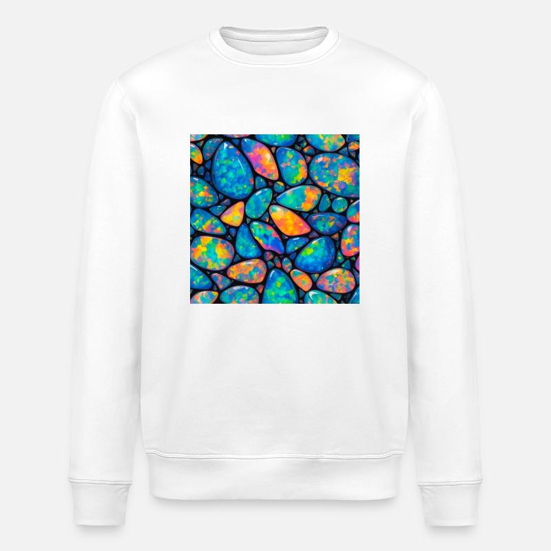 opal pattern - Stanley/Stella ROLLER Unisex Organic Sweatshirt - white