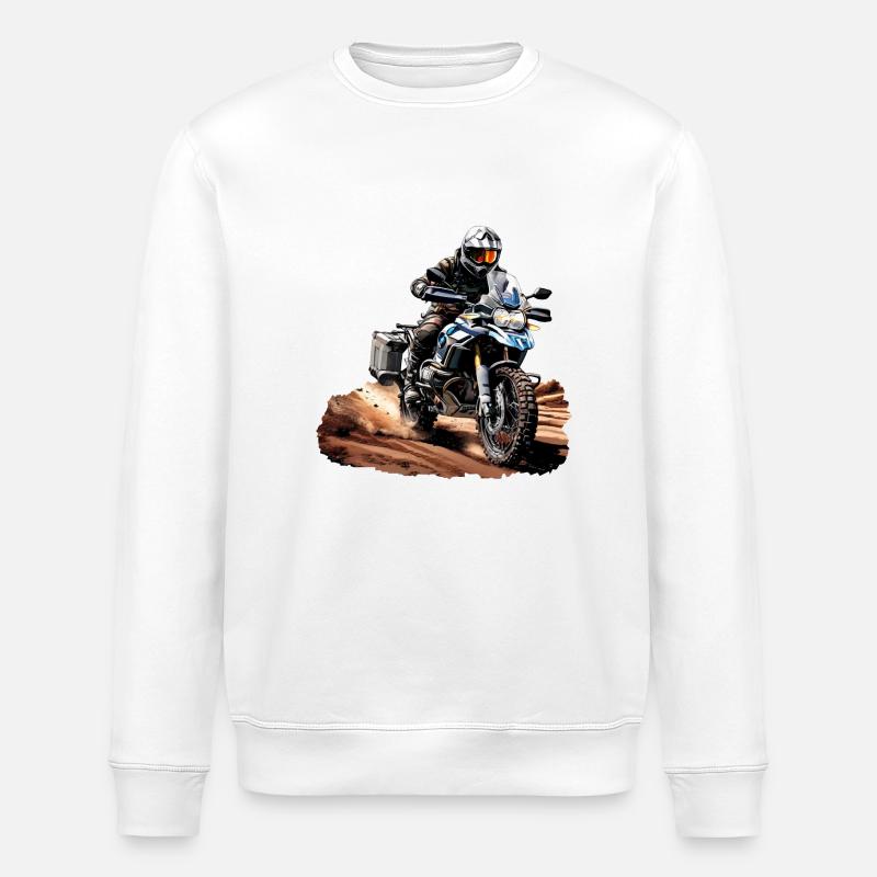Moto GS tout-terrain - Sweat bio ROLLER Stanley/Stella Unisexe - blanc