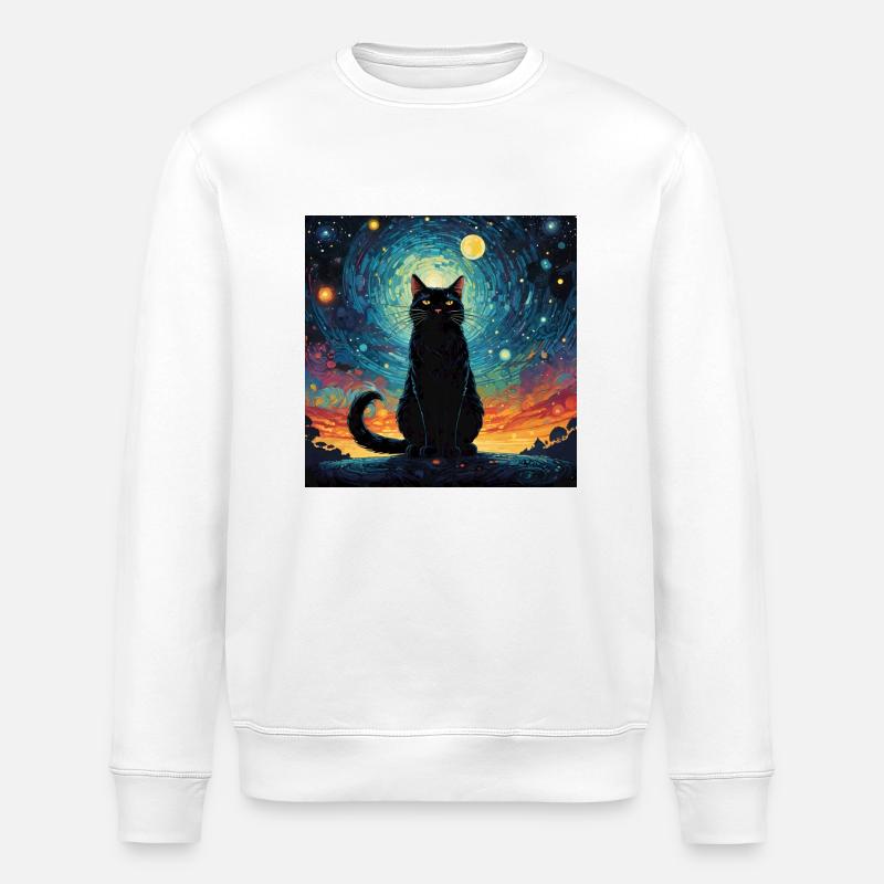 Schwarze Katze Chat Noir - Sweat bio ROLLER Stanley/Stella Unisexe - blanc