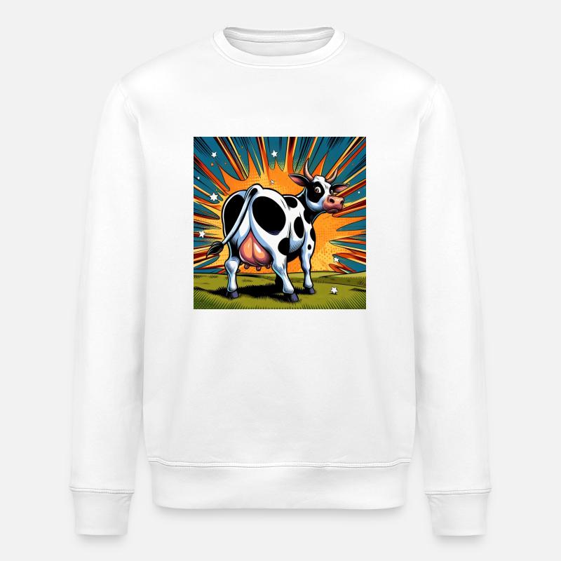 Vache de derrière - Sweat bio ROLLER Stanley/Stella Unisexe - blanc
