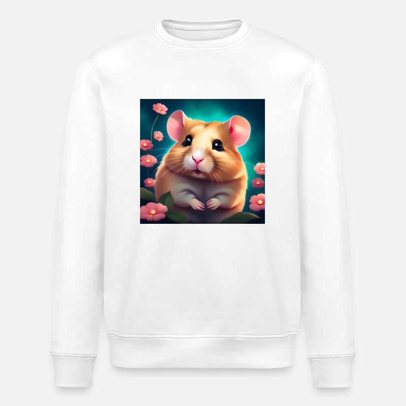 Hamster im Glück - Stanley/Stella Unisex Bio-Sweatshirt ROLLER - Weiß