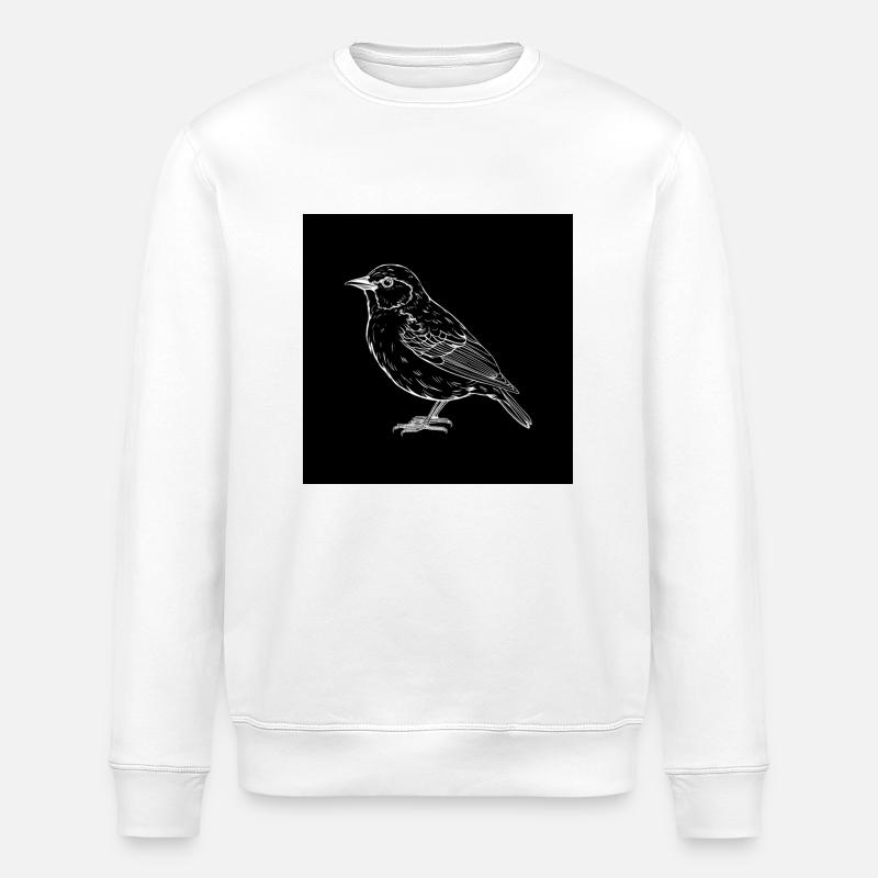 Vogel, schwarz-weiß - Stanley/Stella Unisex Bio-Sweatshirt ROLLER - Weiß