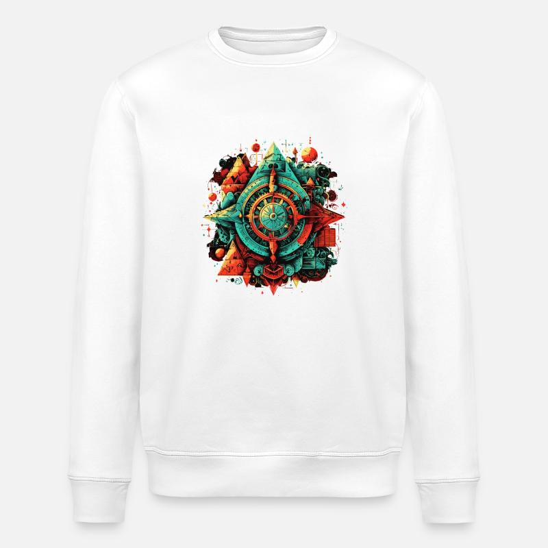 Beautiful Mathematical Architectural Construct - Stanley/Stella ROLLER Unisex Organic Sweatshirt - white