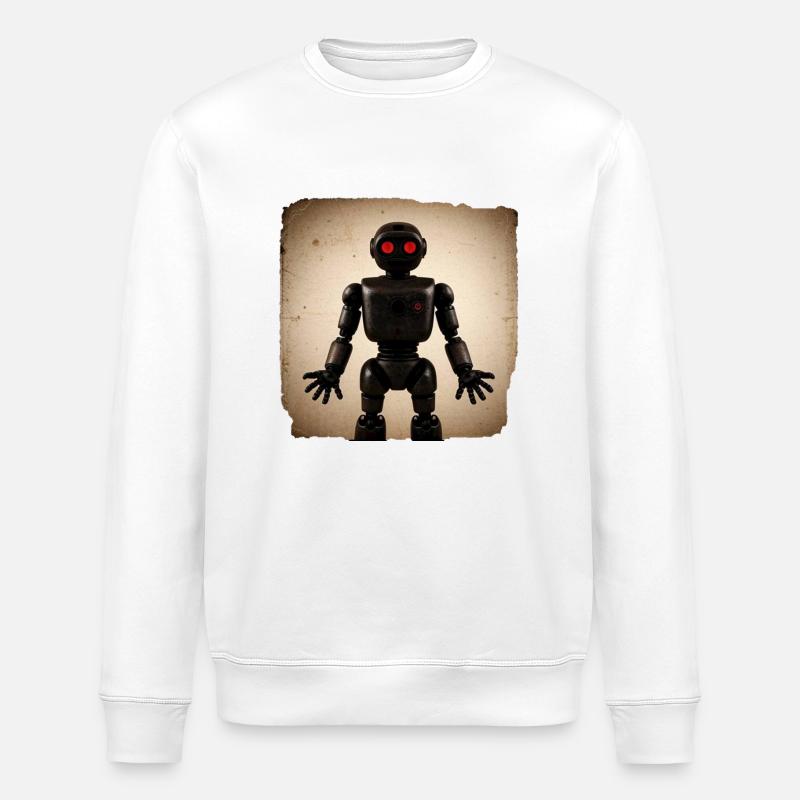 Robot noir - Sweat bio ROLLER Stanley/Stella Unisexe - blanc