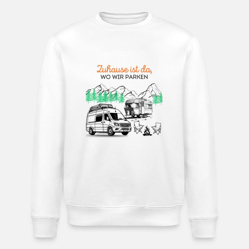 Home is where we park - Stanley/Stella ROLLER Unisex Organic Sweatshirt - white