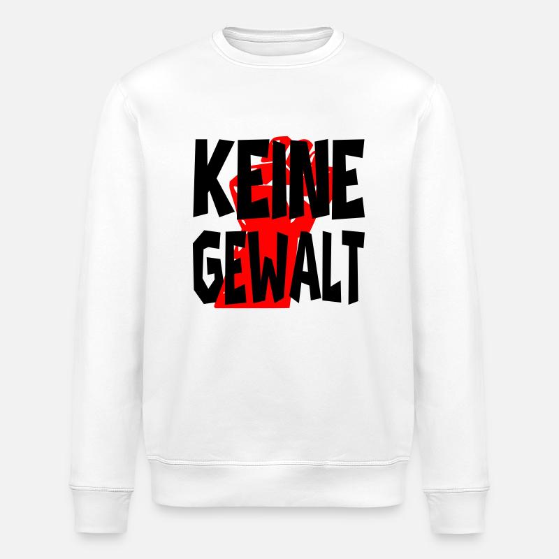 keine gewalt - Stanley/Stella Unisex Bio-Sweatshirt ROLLER - Weiß