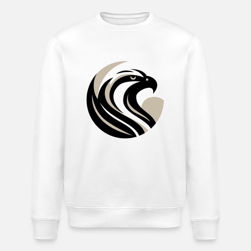 Stylized Eagle Head - Stanley/Stella ROLLER Unisex Organic Sweatshirt - white