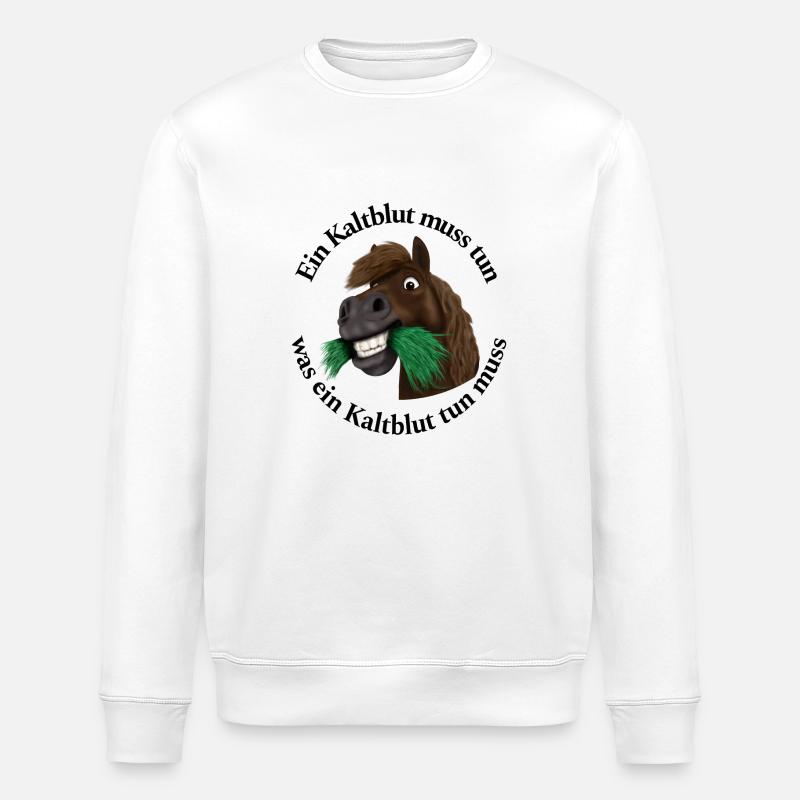 Pummelpony Nimmersatt Kaltblut - Stanley/Stella Unisex Bio-Sweatshirt ROLLER - Weiß