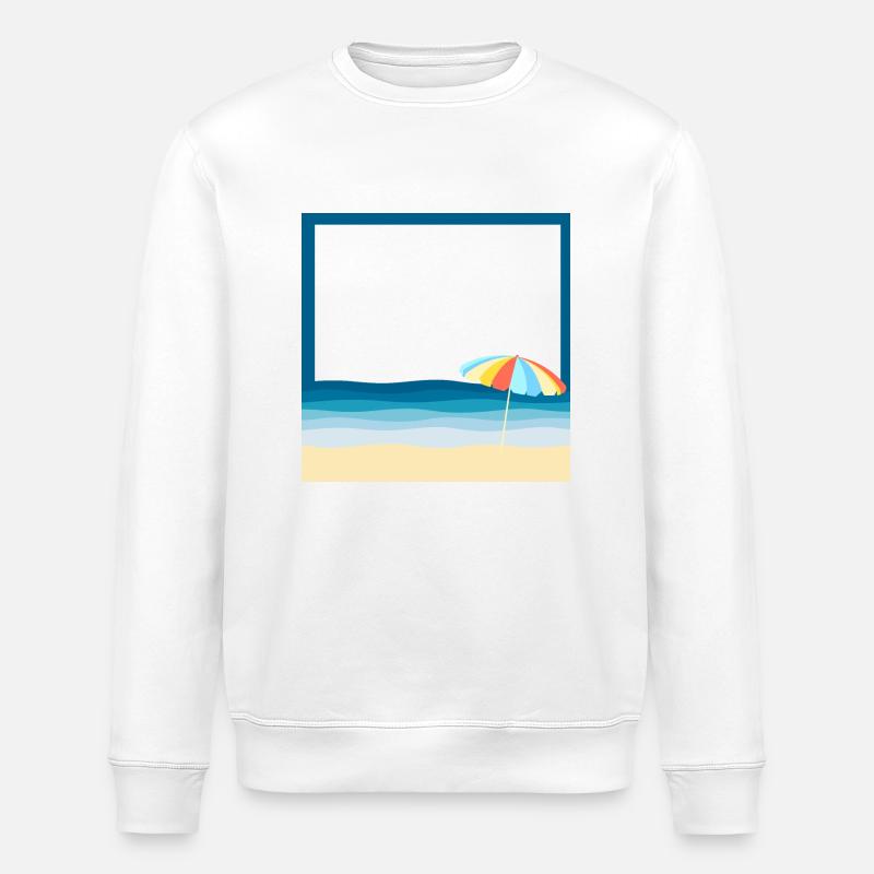 Sommerstrand mit Sonnenschirm - Stanley/Stella Unisex Bio-Sweatshirt ROLLER - Weiß