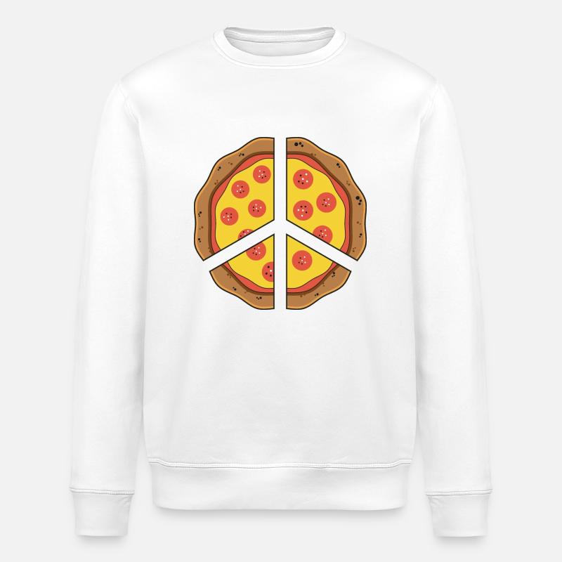 Pizza for peace - Sweat bio ROLLER Stanley/Stella Unisexe - blanc