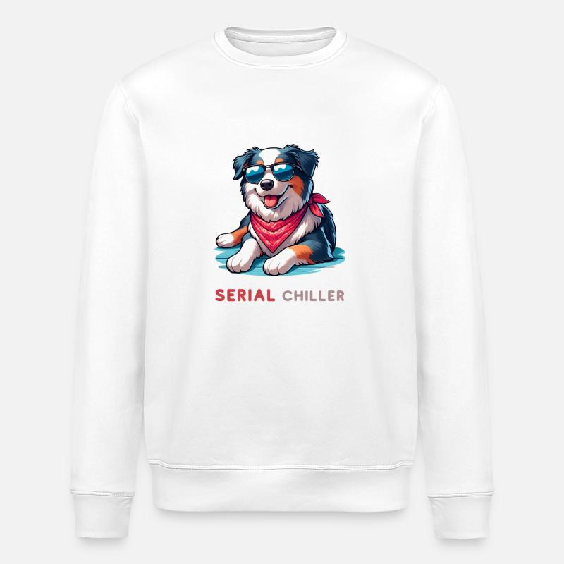 Australian Shepherd - Stanley/Stella Unisex Bio-Sweatshirt ROLLER - Weiß