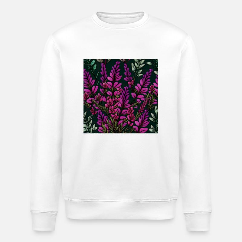 Lila Blüten - Stanley/Stella Unisex Bio-Sweatshirt ROLLER - Weiß