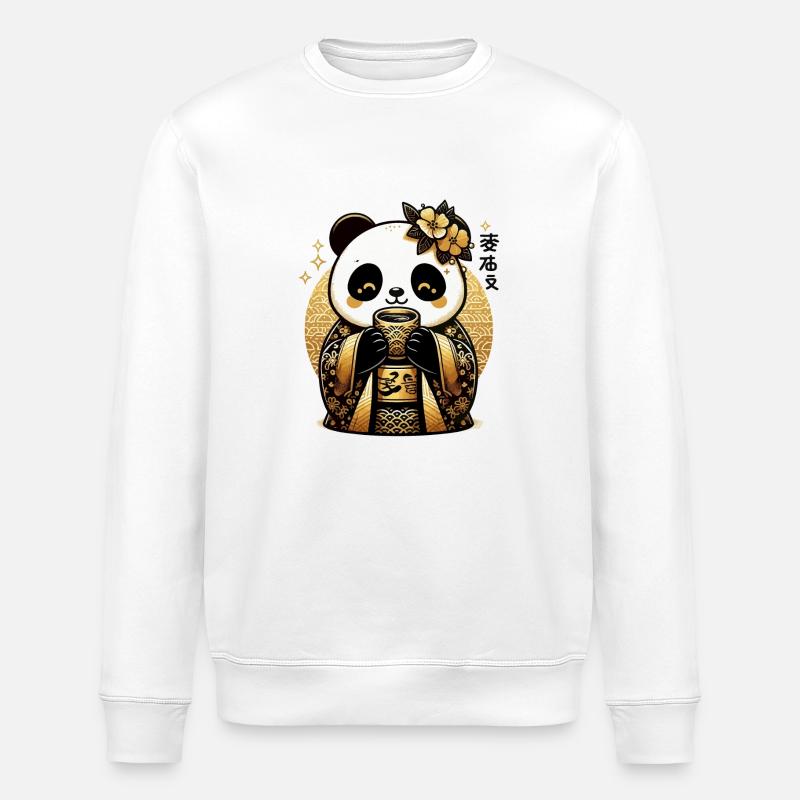Mignon Panda thé boisson - Sweat bio ROLLER Stanley/Stella Unisexe - blanc