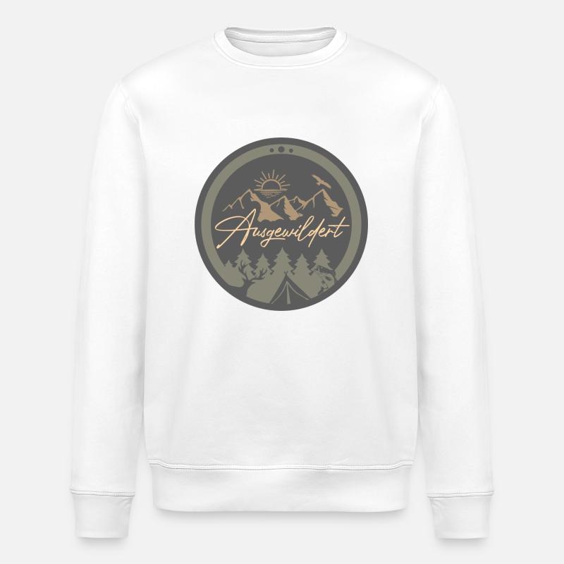 Logo réintroduit Vert olive PNG - Sweat bio ROLLER Stanley/Stella Unisexe - blanc