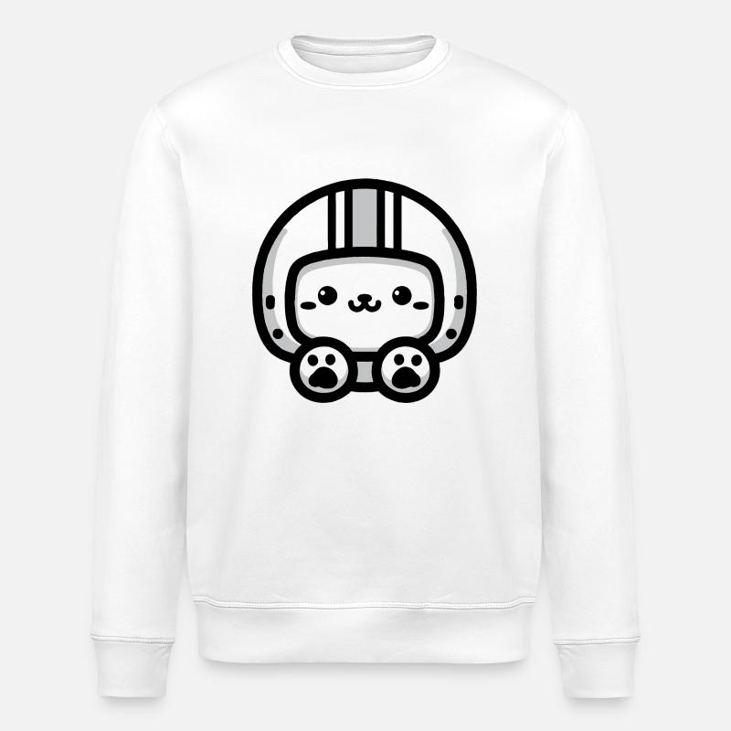 Hund - Bikerhelm - Stanley/Stella Unisex Bio-Sweatshirt ROLLER - Weiß