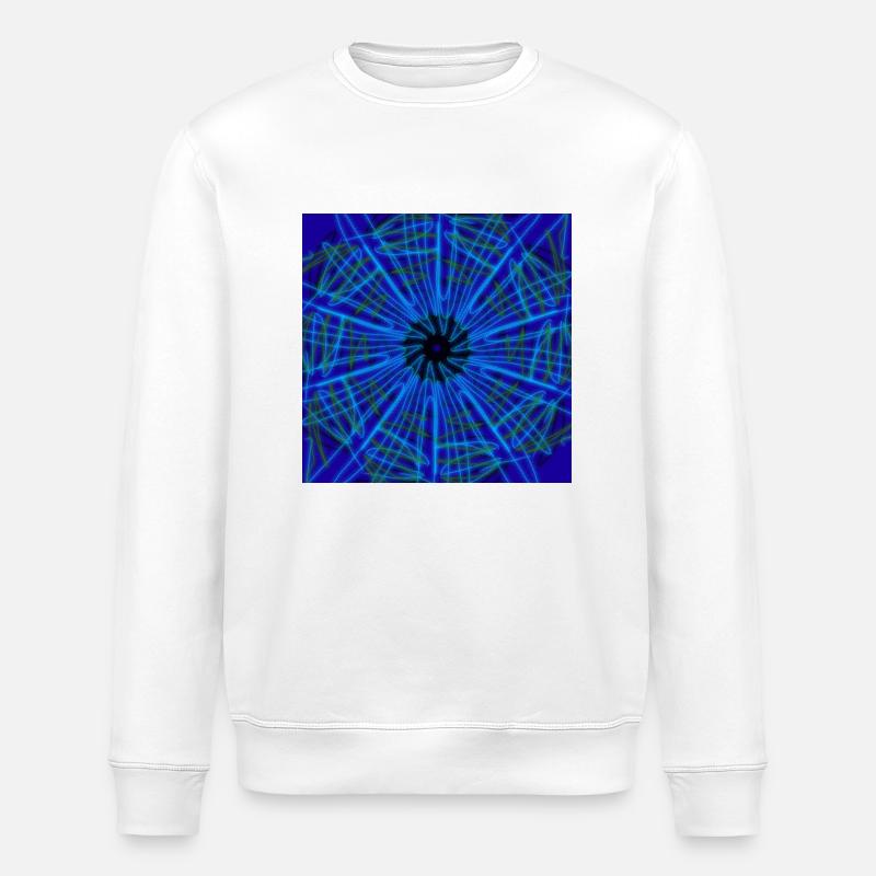 Design abstrait bleu - Sweat bio ROLLER Stanley/Stella Unisexe - blanc