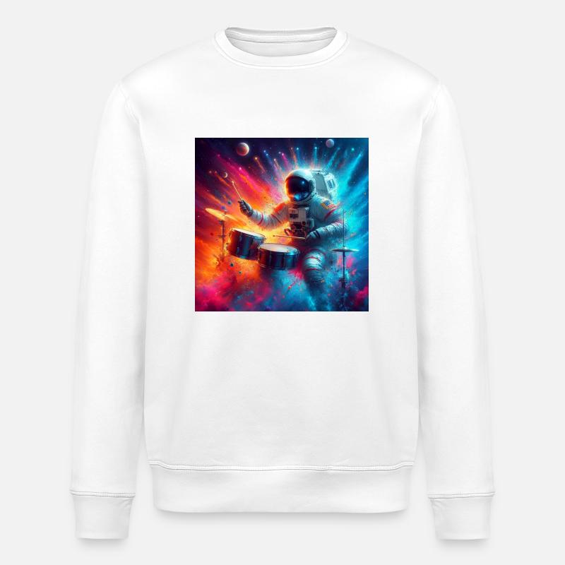 Astronaut im Konzert - Stanley/Stella Unisex Bio-Sweatshirt ROLLER - Weiß