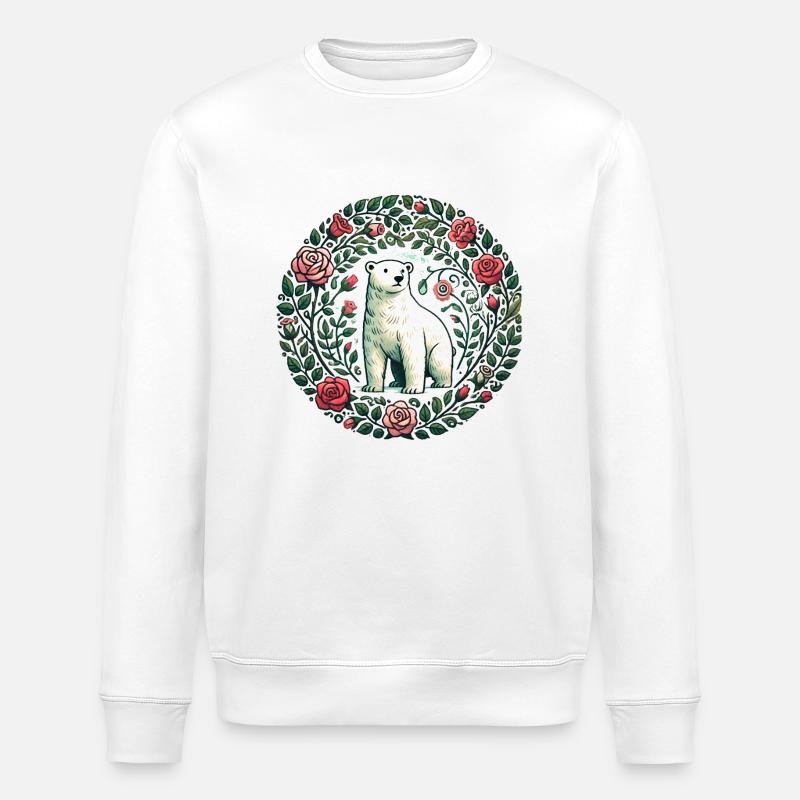 Ours blanc - Sweat bio ROLLER Stanley/Stella Unisexe - blanc