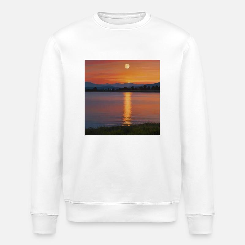 Paysage Coucher De Soleil - Sweat bio ROLLER Stanley/Stella Unisexe - blanc