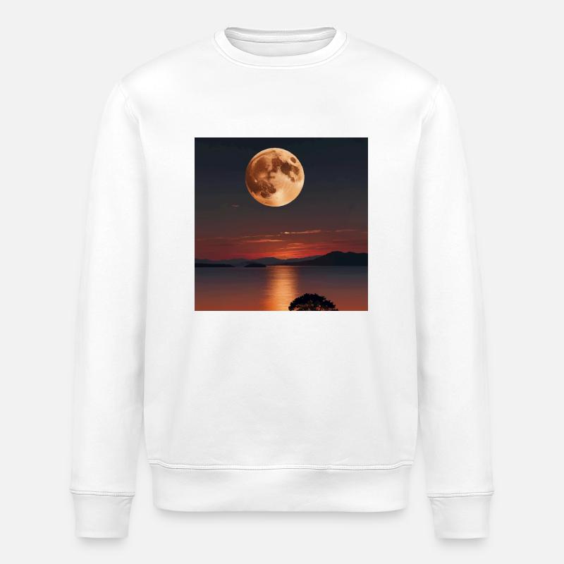 Paysage Coucher De Soleil - Sweat bio ROLLER Stanley/Stella Unisexe - blanc