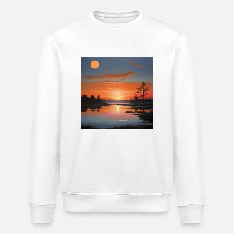 Paysage Coucher De Soleil - Sweat bio ROLLER Stanley/Stella Unisexe - blanc