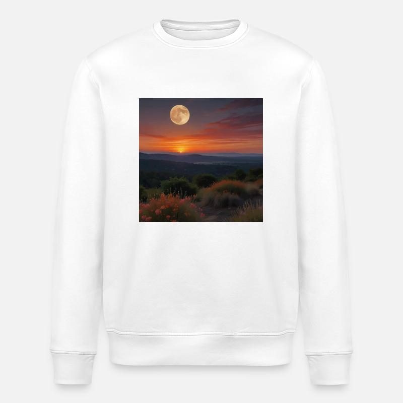 Paysage Coucher De Soleil - Sweat bio ROLLER Stanley/Stella Unisexe - blanc